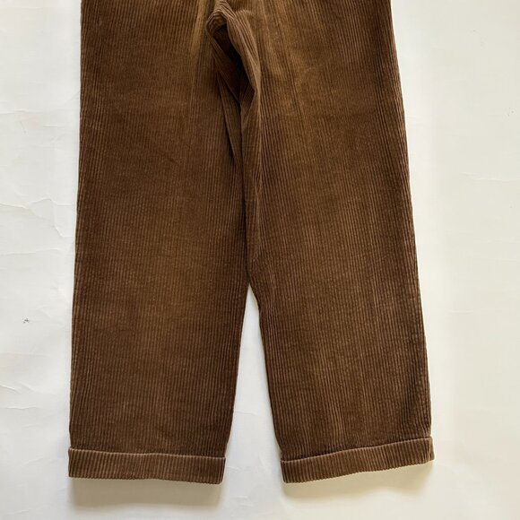 Vtg. Amherst and Brock Mens 33 S Brown Wide Wale Pleated Cuffed Corduroy Pants - Picture 9 of 12